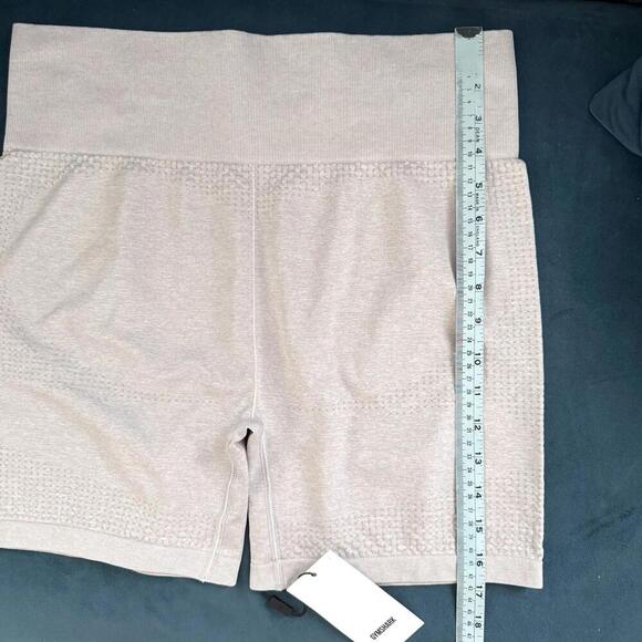 NWT Gymshark Vital Seamless Shorts Light Grey Marl XL High Waist Stretch Workout - Picture 7 of 8